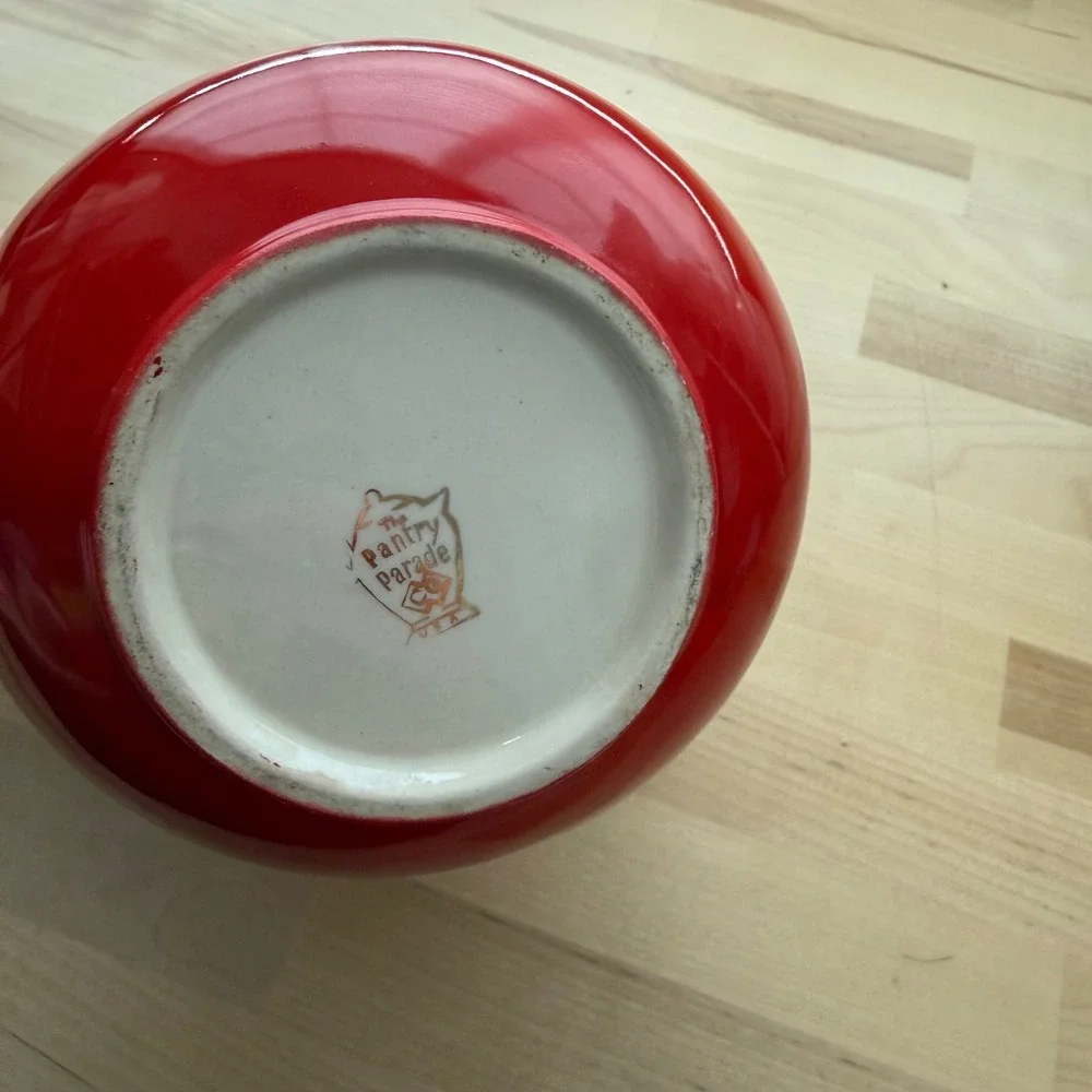 Vintage 50s The Pantry Parade Red Tomato Tilt Ball Pitcher‎ Jug